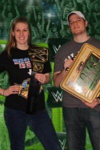 Ryan Berlin public relations manager and wife Adrienne at Wrestlemania on their honeymoon Ryan Berlin public relations manager and wife Adrienne at Wrestlemania on their honeymoon