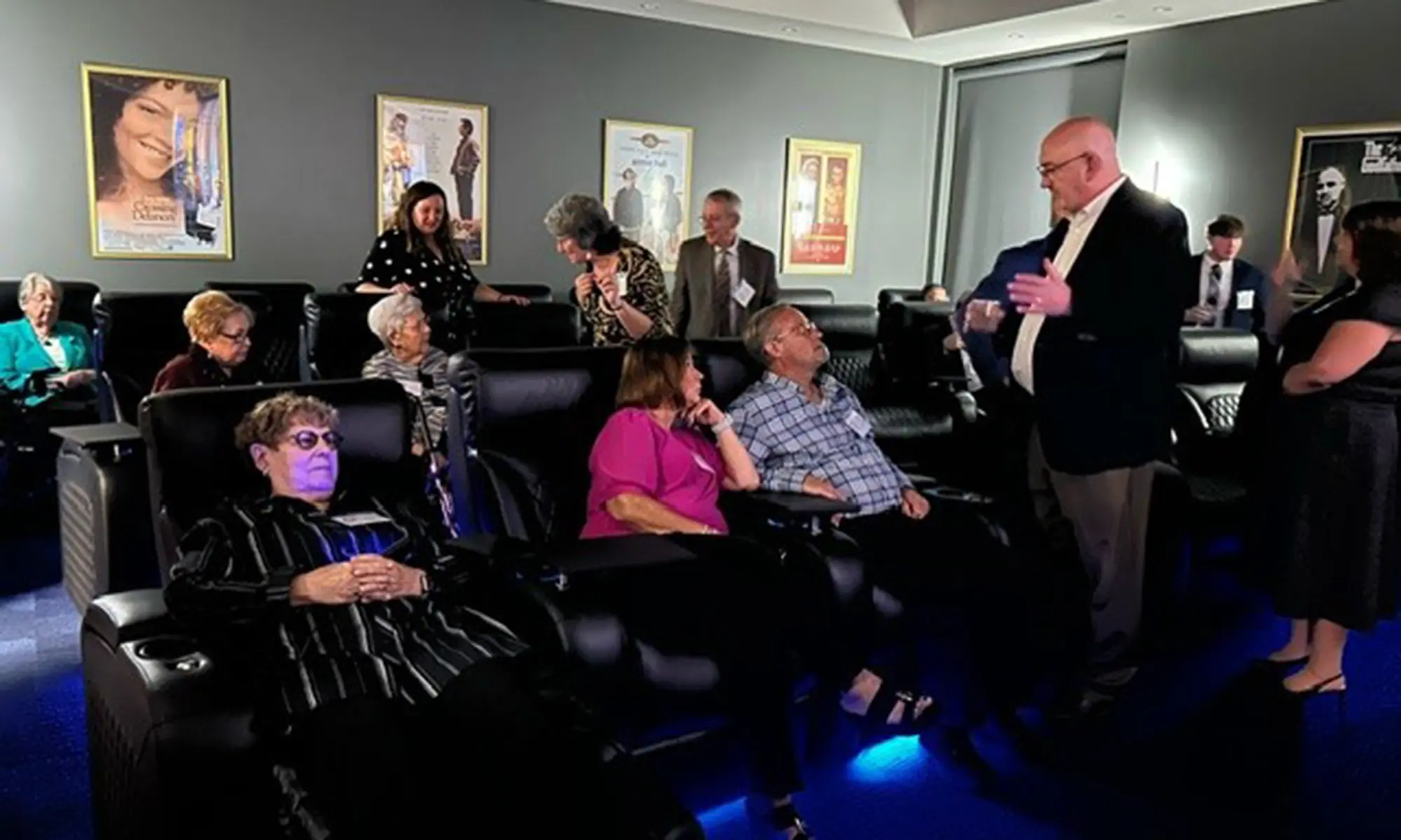 Comfortable seating in The Jewish Home movie theater