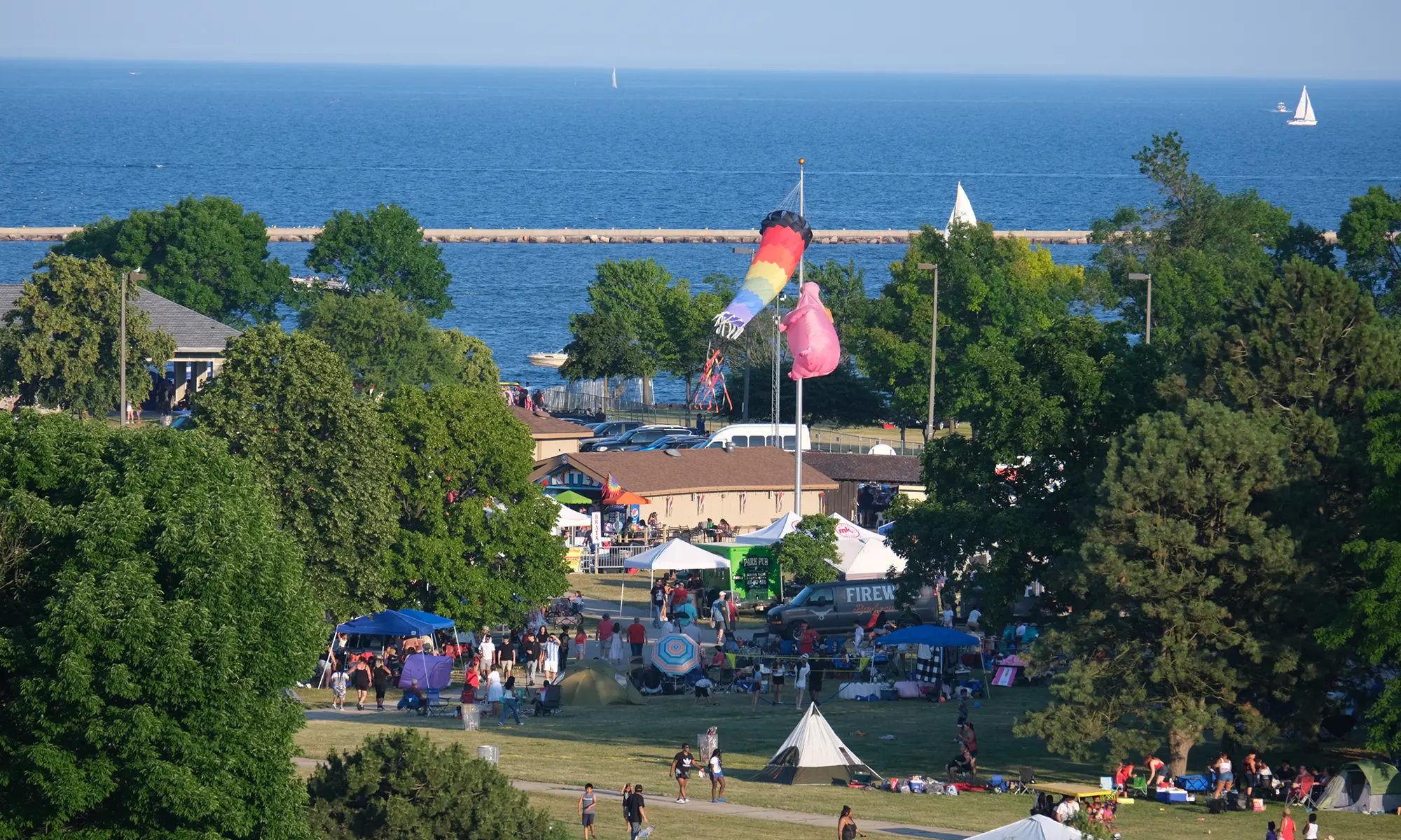Lakefront views from the Ovation promenade