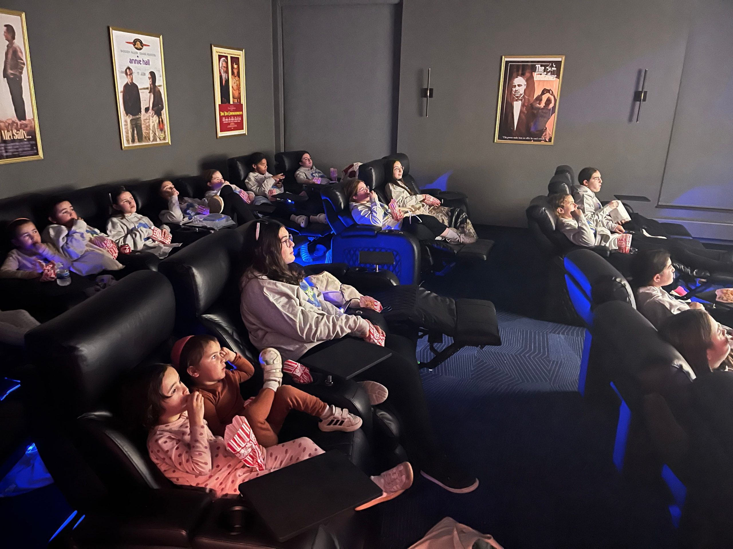 Watching a movie in the Ovation theater