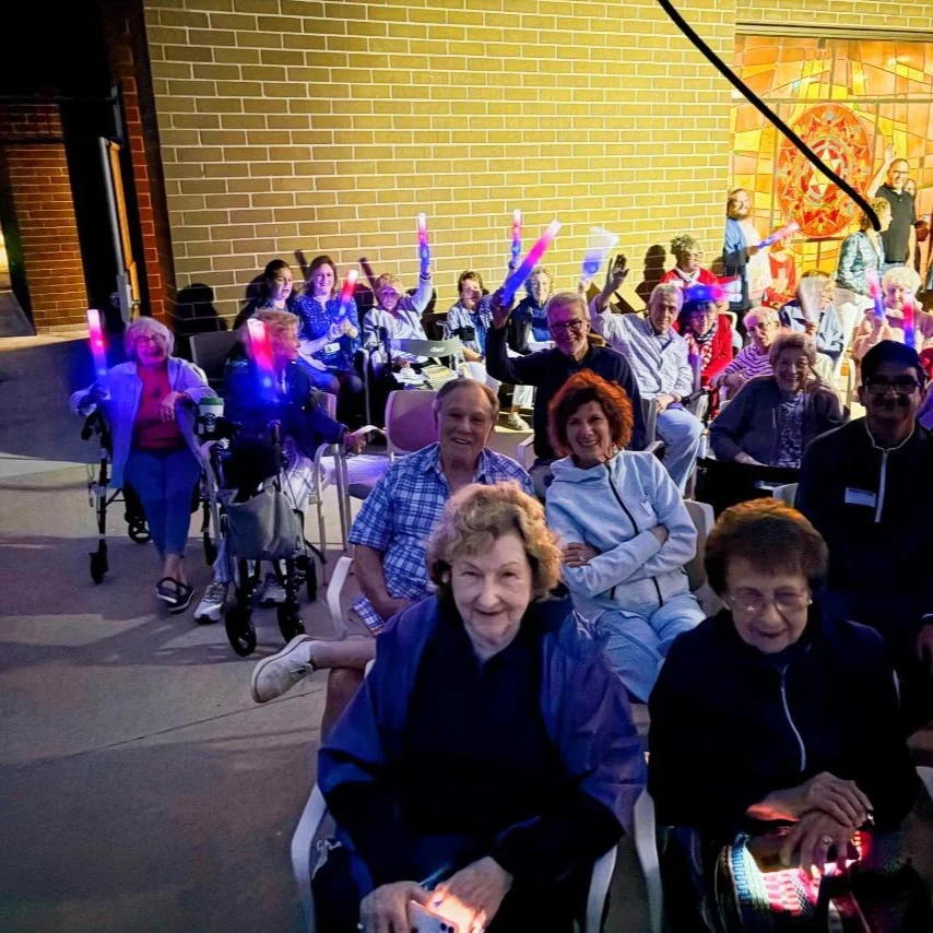 residents waiting for the mke drone show